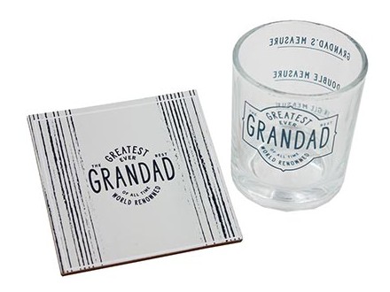 Set čaša i podmetač - Grandad Whiskey