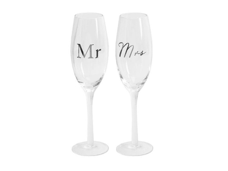 Set čaša za šampanjac - Mr &; Mrs - Amore