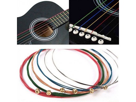 Set raznobojnih žica za gitaru (6 kom) - model 1