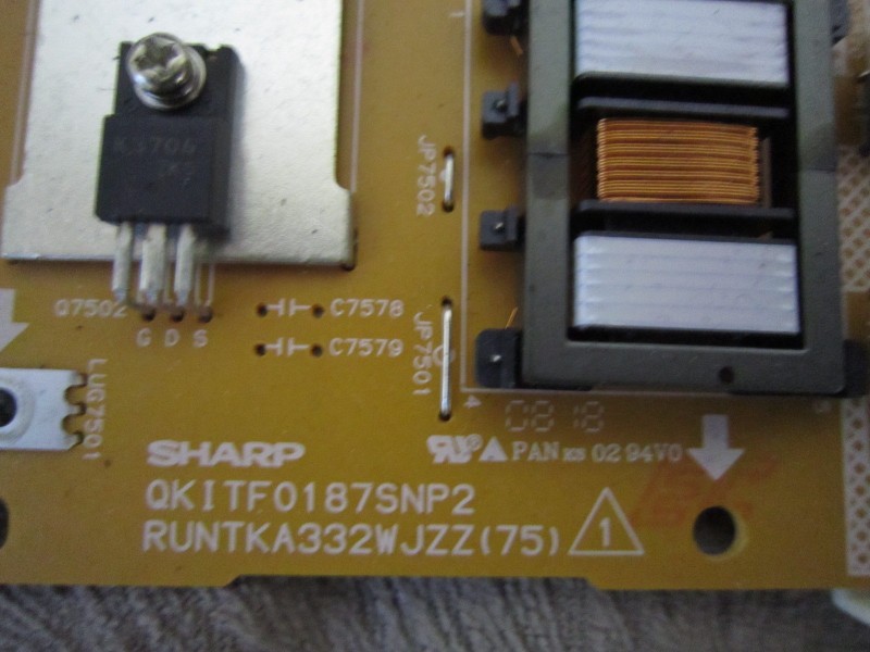 Sharp RUNTKA332WJZZ (QKITF0187SNP2) Backlight Inverter