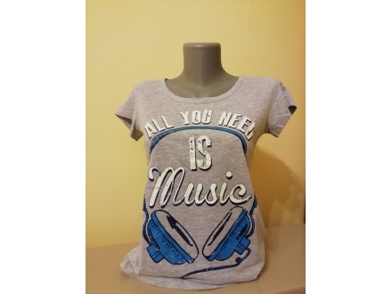 Siva majica - ALL YOU NEED IS MUSIC