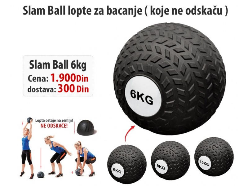 Slam Ball Lopta za bacanje (koja ne odskače) - 6kg