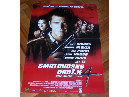 Smrtonosno oružje 4 (Mel Gibson) - filmski plakat