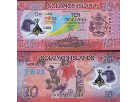 Solomon Islands 5 Dollars 2023. UNC Polymer.