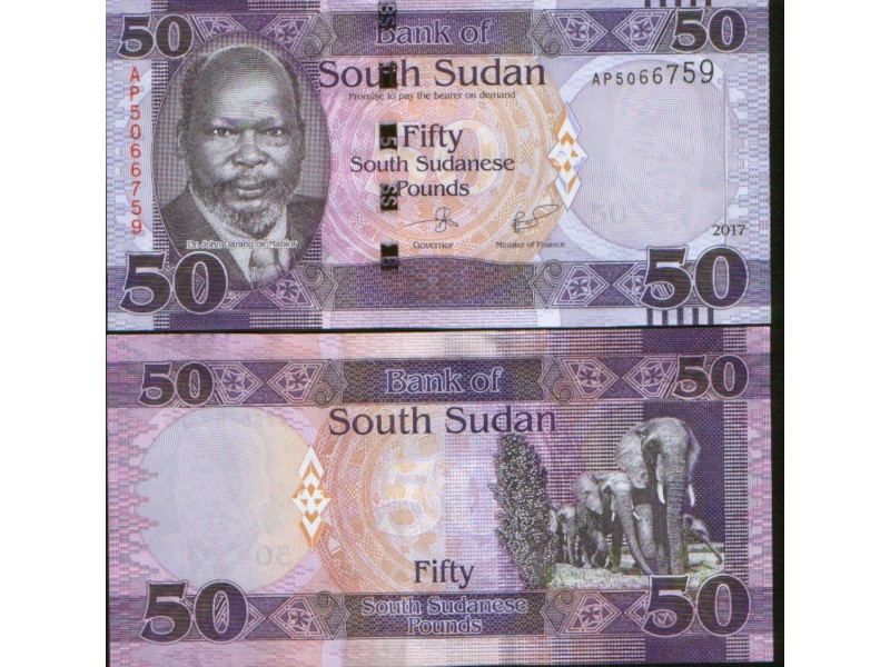 South Sudan 50 Pounds 2017. UNC.