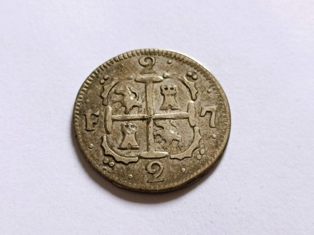 Španska Venecuela 2 reala 1818 - srebro