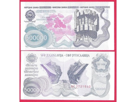 Spomenik 500000.Dinara 1989 Godina UNC.