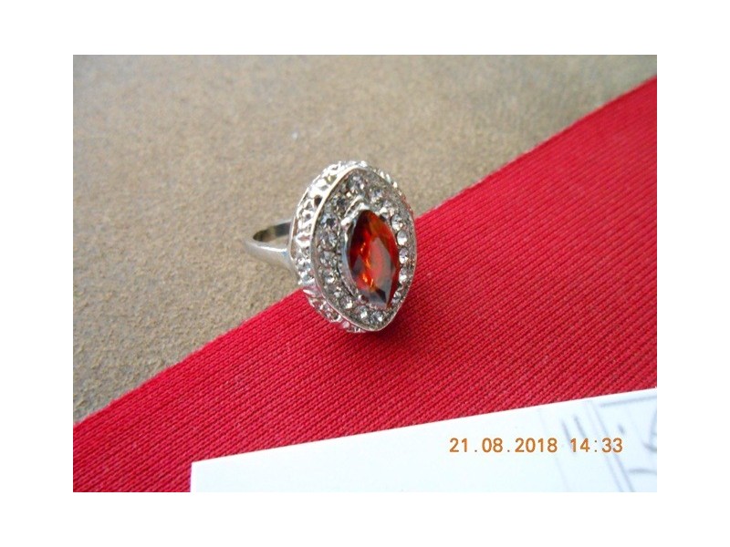 Srebrni prsten - Karneol