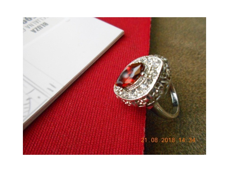 Srebrni prsten - Karneol