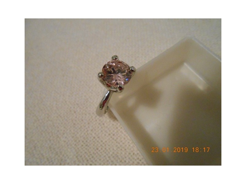 Srebrni prsten -  rozenkvarc