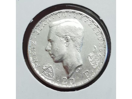 Srebrnjak 20 Francs, 1946. Luksemburg, ređe
