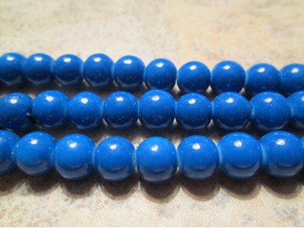 Staklene perle 8mm plave mat, 10 komada
