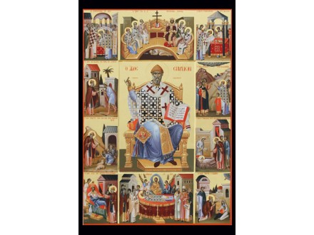 Sv.Spiridon Cudotvorac (ikona sa zitijem)