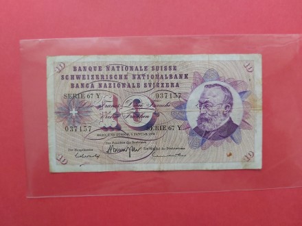 Svajcarska 10 franaka 1970