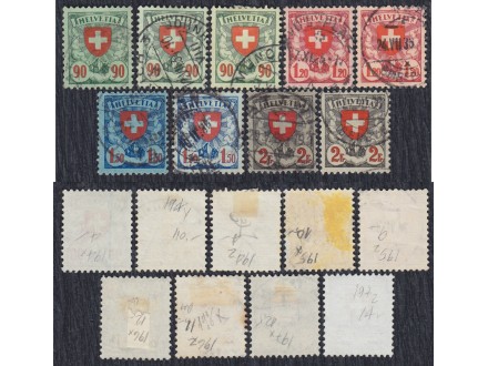 Švajcarska 1924/40 Redovne sa varij - grbovi, poništeno