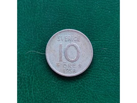 Švedska 10 ORE 1958 srebro