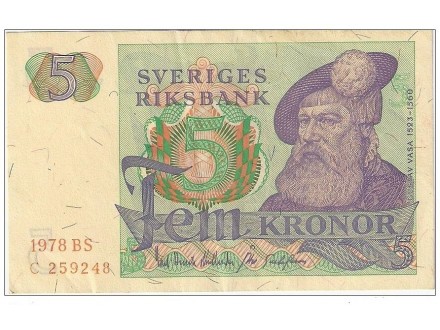 Svedska 5 kronor 1978.