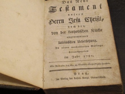 Sveto pismo - Novi Zavet iz 1781. godine