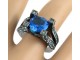 Swarovski prsten sa plavim kristalom slika 2