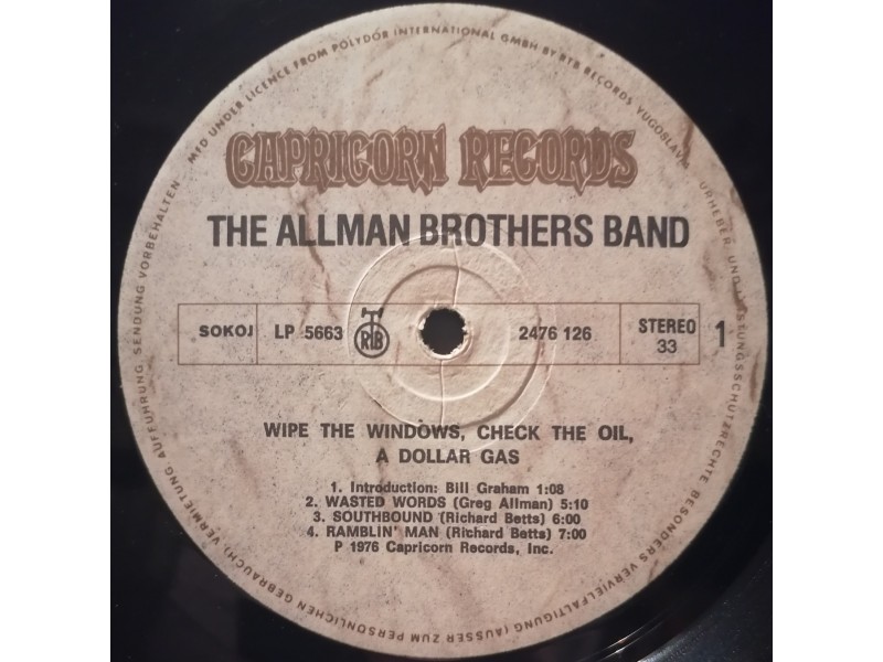 THE ALLMAN BROTHERS BAND - Wipe The Windows..2LP
