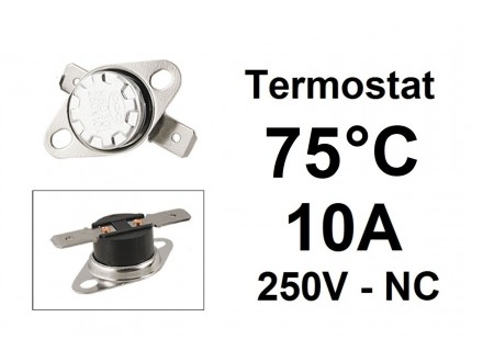 Termostat - 75°C - 10A - 250V - NC