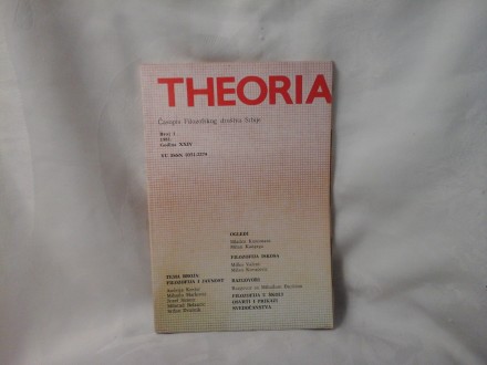 Theoria broj 1 1981 Filozofija i javnost