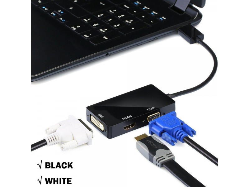 Thunderbolt Mini Display Port DP na HDMI DVI VGA