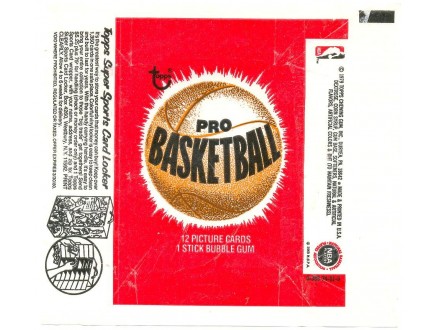 Topps omot `Pro Basketball` od žvaka i kartica