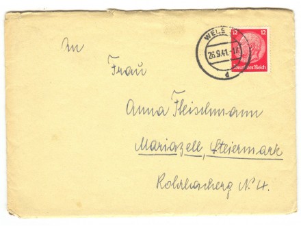 Treci Reich,Drugi Svj.Rat,1941,koverta.