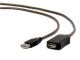 UAE-01-10M Gembird USB 2.0 active extension cable, black color, bulk package, 10m slika 1