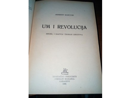 UM I REVOLUCIJA - Herbert Marcuse