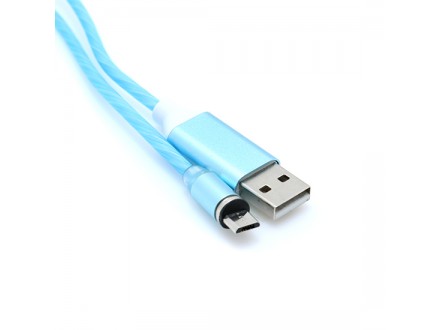 USB data kabl X-CABLE micro USB magnetni svetleci plavi (MS)