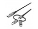 USB kabl 3 u 1 (Type-C/Micro/Lightning) 1.5m - Sivi slika 1