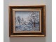 Ulje na lesonitu - Kuca u snegu, prelepo! slika 1
