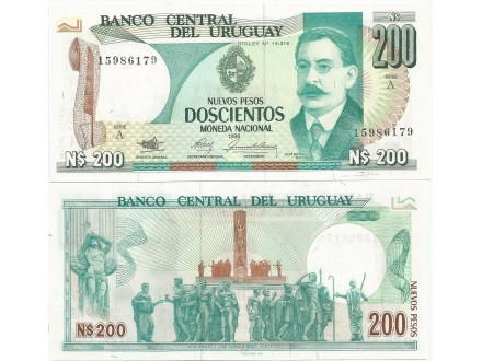 Uruguay 200 nuevos pesos 1986. UNC P-66