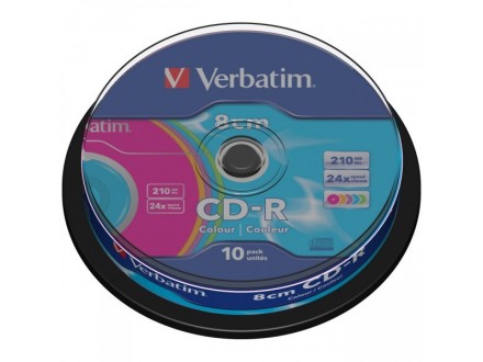 VERBATIM CD-R 8CM 210MB COLOUR (10 praznih diskova)