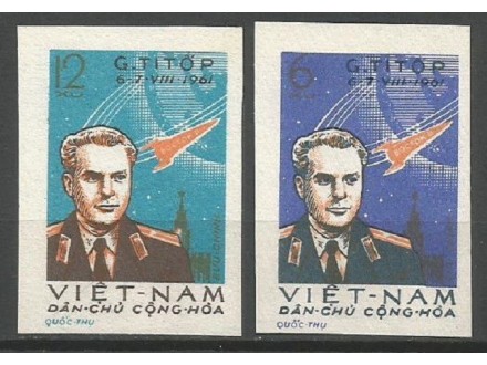 Vijetnam,Drugi let u kosmos-G.Titov 1961.,nezupčano,čis