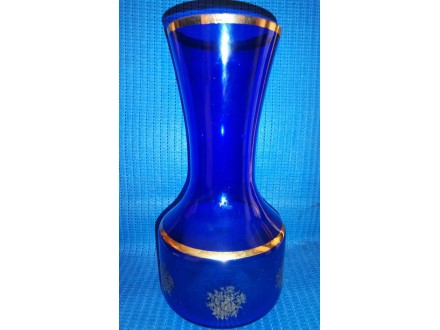 Vintage Vaza Prelepa Kobalt Boje sa Blagom Pozlatom
