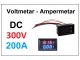 Voltmetar i Ampermetar DC 300V i 200A crveno-plavi slika 1