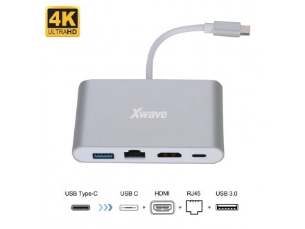 XWAVE tip C MULTIADAPTER HDMI/USB/tip C/UTP!