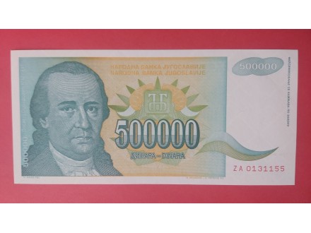 ZA 500.000 dinara 1993 god SRJ UNC
