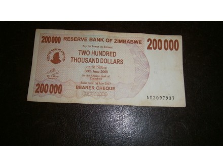 ZIMBABWE 200.000 DOLLARS