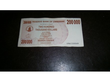 ZIMBABWE 200.000 DOLLARS