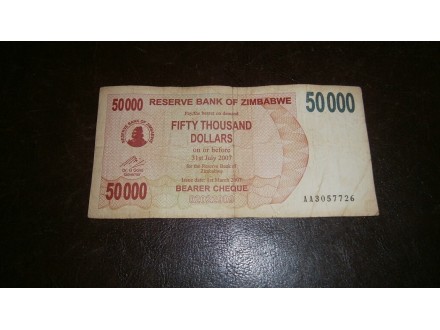 ZIMBABWE 50.000 DOLLARS