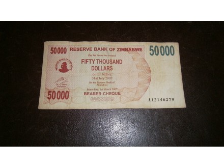 ZIMBABWE 50.000 DOLLARS