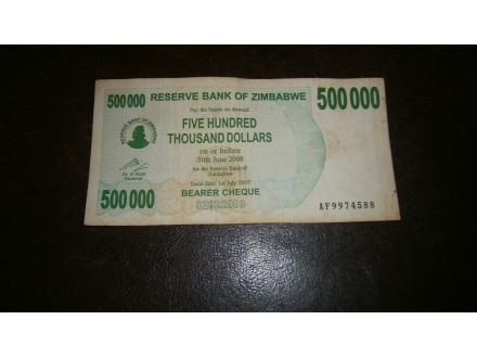 ZIMBABWE 500.000 DOLLARS