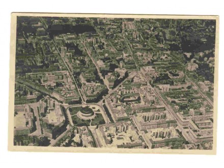 Zagreb,zracni snimak,cb razglednica iz 1955,putovala.
