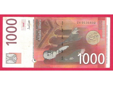Zamenska 1000 dinara 2001 godina-XF/A/UNC