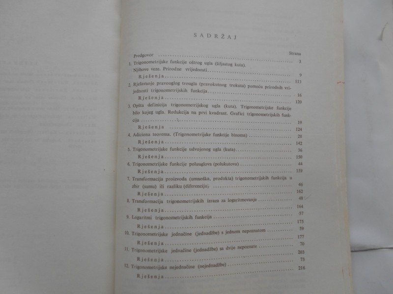 Zbirka zadataka iz trigonometrije , S.Mintaković, zavod