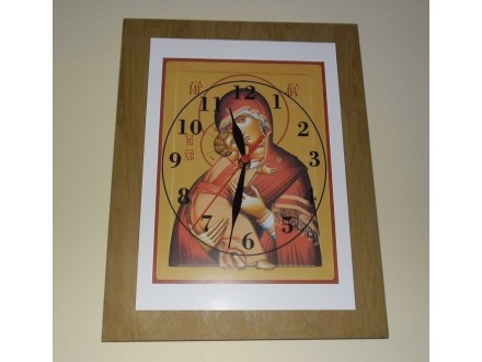 Zidni sat sa ikonom Presvete Bogorodice